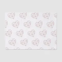 Trendy Rose Gold Foil Geometric Heart Pattern Tissue Paper