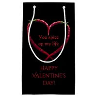 Spicy Chili Pepper Heart  Small Gift Bag