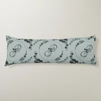 Simple Black Hearts, Floral, Infinity on Gray | Body Pillow