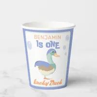 One Lucky Duck &  Bubbles First Birthday Pastel  Paper Cups