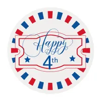 Happy 4th Stars and Stripes ID138 Edible Frosting Rounds