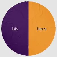 Two Halves His Hers Shared Round Beach Towel