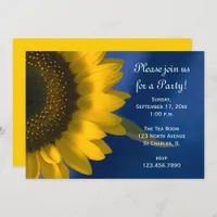Yellow Sunflower on Blue General Party Invitation