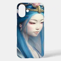 Japanese blue-haired Fairy Fantasy AI Art Poster iPhone 16 Plus Case