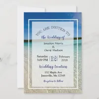 Beach Photo Ocean Clear Water Wedding Invitations