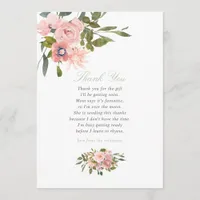 Floral Blush and Sage Baby Shower Thank You Card