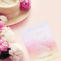 Custom Abstract Trendy Modern Pastel Wedding  Foil Invitation