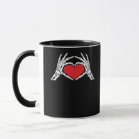 Skeleton Hands A Red Heart Classic Mug