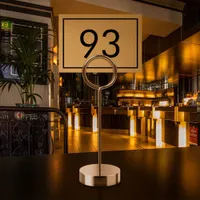 Restaurant Minimalist Black Gold Foil Lettering Table Number