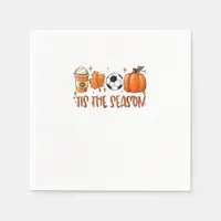 Tis The Season Leaf Latte Autumn Football Napkins