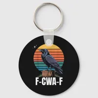 Funny Retro F-Caw-F Bird Crow Crow Bird  Keychain