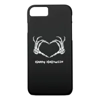 Spooky Skeleton Hand Heart With "Happy Halloween"  iPhone 8/7 Case