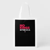 No Kings In The USA Trendy Graphic Grocery Bag