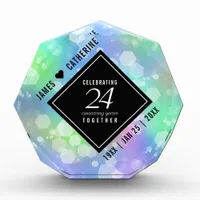 Elegant 24th Opal Wedding Anniversary Celebration Acrylic Award