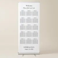 Elegant 15 Table Wedding Seating Chart Retractable Banner