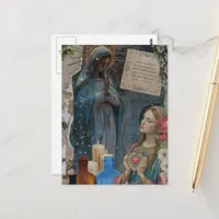 Mary Mixed Media Collage Postcard