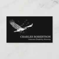 *~* Flag USA American Eagle Gray Grey on Black Business Card