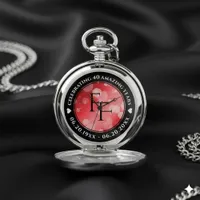 Elegant 40th 80th Ruby Wedding Anniversary Pocket Watch
