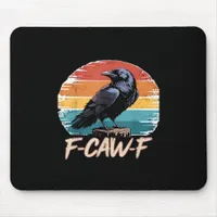 F-Caw-F Crow Humor Funny Gothic Retro Classic Mouse Pad