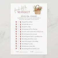 Market Over or Under Bridal Shower Game Card