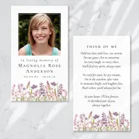 Wildflower In Loving Memory Memorial Prayer Card