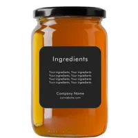 Black product ingredient listing business label