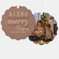 Mocha Comfort Scribbles Merry Christmas Keepsake Ornament Card
