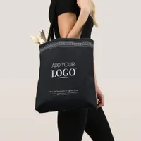 Business Logo QR Code Black Greek Key Promotional  Tote Bag