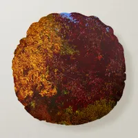 Autumn Leaves of Yellow and Purple, ZSSPG Round Pillow