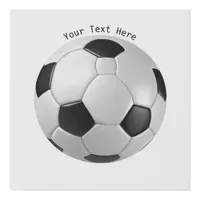 Soccer Ball Football Black and White Personalized Faux Canvas Print