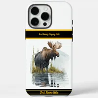 Moose wades in peaceful northern lake iPhone 16 pro max case