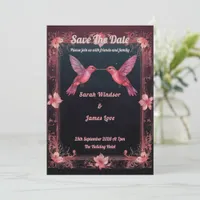 Hummingbird Dark Botanical Theme Invitation