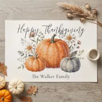 Watercolor Rustic Pumpkin Thanksgiving Placemat