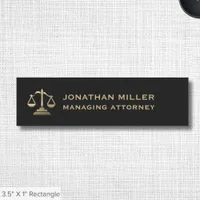 Legal Services Scales of Justice Logo Name Tag