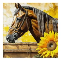 Horse and Sunflower Beautiful AI Art 
