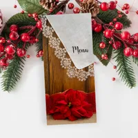 Rustic Red Poinsettia Country Winter Wedding Menu