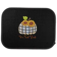 It’s Fall Y’all Pumpkin Plaid Design Halloween Fun Car Floor Mat