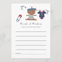 Nautical Boy Baby Advice for Mom Baby Shower Card