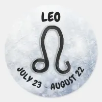 Horoscope Sign Leo Symbol Classic Round Sticker