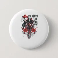 Till Death Do Us Part – Minimalist Skeleton Art Fo Button