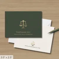 Stylish Gold Scales of Justice Note Card