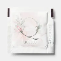 Pink Blush Watercolor Floral Monogram Letter Q Hand Sanitizer Packet