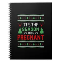 Its The Season To Be Pregnant Funny Christmas Notebook