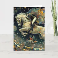 surreal showjumping fairy  card