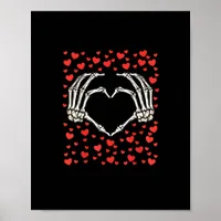 Skeleton Hand Red Heart Birthday Valentines Day Poster