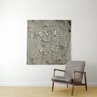 Cape Cod Spelled in Shells and Crab Sandy Beach Tapestry