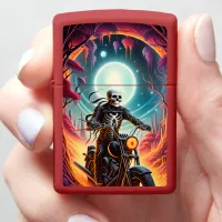 Skeleton Riding through the fire cave Zippo Lighter