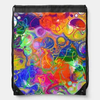 Disco Ball Electricity Fluid Art  Drawstring Bag