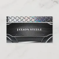 Diamond Plate Carbon Fiber Industrial Business Card