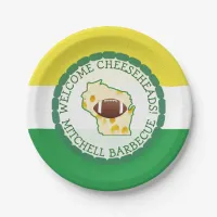 Personalized Football Cheese Head Paper Plates